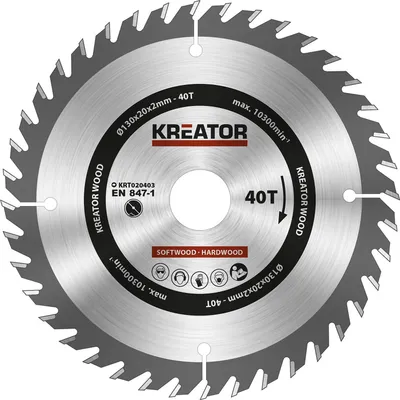 Produktbild von Kreator 130x20x2.0 Mm 40t Holzkreissägescheibe Silber Silber One Size