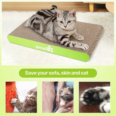 Produktbild von Katzenkratzmatte - Umkehrbare Kartonpads mit -Katzenminze (M 2er-Pack)