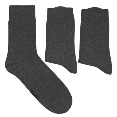 Productafbeelding van Heren business sokken, 3-pack, van katoen, klassiek, donkergrijs melange. Maat 47-48