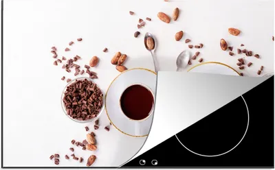 Produktbild von KitchenYeah© Herdabdeckplatte Kaffee - Kaffeebohnen - Schokolade , 91x52cm, Küche Deko, Glaskeramikkochfeld Herdabdeckung, Abdeckplatte fùr Kochfeld