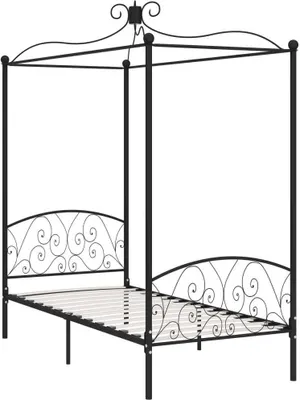 Immagine prodotto di Struttura letto a baldacchino in metallo nero 100 x 200 cm