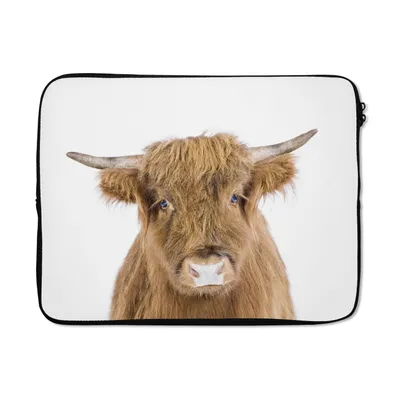 Produktbild von MuchoWow® Laptop Hülle 17 Zoll Laptoptasche Schottischer Hochländer - Tiere - Braun - Natur - Zipper - Schutzabdeckung