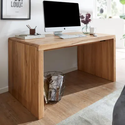 Produktbild von Schreibtisch >BOHA< in Akazie, Massivholz - 160x76x80cm (BxHxT)
