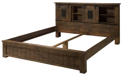 Produktbild von MASSIVMOEBEL24.DE Bett Mango 180x200x105 braun lackiert RAILWAY #443