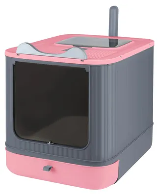 Immagine prodotto di Lettiera per gatti, design coperto, facile da pulire, rosa