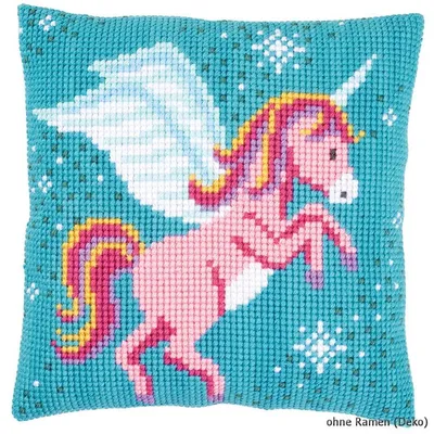 Image de Kit de point de croix Vervaco coussin licorne