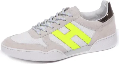 Productafbeelding van 1209J herensneaker, grijs/wit/neon geel, HOGAN H357, schoenen voor heren