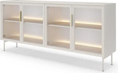 Produktbild von Furniturte24 Sideboard Lumi - B Wohnzimmerschrank Mit Led Kommode 181 Cm - Kaschmir