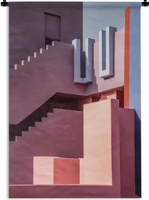 Produktbild von MuchoWow® Wandteppich Wandbehang Architektur - Farben - Pastell - Haus 120x180 cm Tapisserie Dekoration Wandtuch - Schlafzimmer - Dekorationen für das Haus