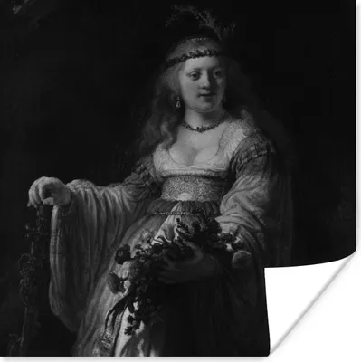 Produktbild von MuchoWow® Poster Saskia von Uylenburgh - Gemälde von Rembrandt van Rijn 100x100 cm - Babyzimmer
