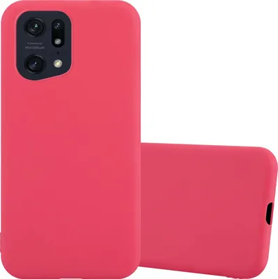 Produktbild von Cadorabo Hülle für Oppo FIND X5 PRO Schutzhülle in Rot Handyhülle TPU Silikon Etui Case Cover