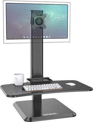 Produktbild von Duronic DM05D14 Workstation / 65 cm Stand-Up Arbeitsplatz für Monitor/ Tastatur / Maus / Notizen mit eingebauter Displayhalterung - Höhenverstellbar - Kompatibel mit Duronic Monitorhalterungen