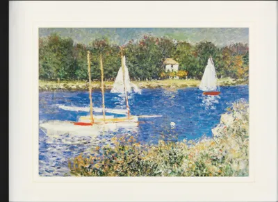 Produktbild von Claude Monet Gerahmtes Bild Mit Edlem Passepartout | Wand-Bilder | Im Bilderrahmen - Das Seinebecken Bei Argenteuil, 1874 (60 x 80 cm)