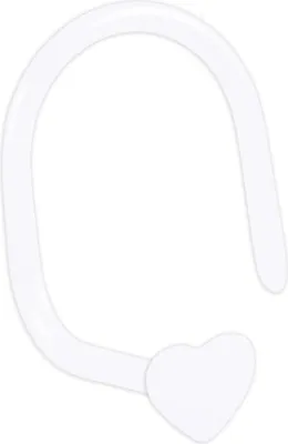 Produktbild von viva-adorno 0,8mm Nasenstecker Nasenpiercing gebogen flexibel Herz Bioflex Kunststoff verschiedene Farben Z467,Herz weiß