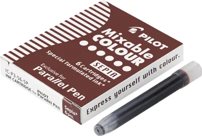 Produktbild von PILOT Parallel Pen Tintenpatronen 6er Set – für Kalligraphie, Farbe Braun