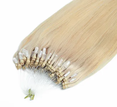 Zdjęcie produktu dla Przedłużki z mikropierścieniami Premium z prawdziwych włosów #10/1 jasny popielaty blond 0,8 g