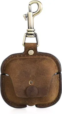 Produktbild von Leder Travel Etui für kabelloses Opladen Koffiebraun