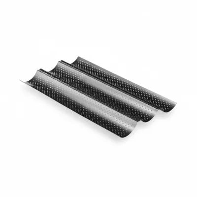 Produktbild von Baguette Baguetteform Blech für 3 Baguettes antihaft beschichtet Baguetteblech