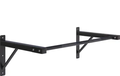 Produktbild von GORILLA SPORTS® Klimmzugstange - zur Wandmontage, 121 x 61 x 40 cm, bis 150 kg Belastbar, gerändelte Griffe, aus Stahl, Schwarz - Pull up Bar Wand, Turnstange
