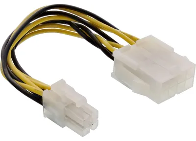 Image de InLine® 26633A Adaptateur d'électricité interne, 8 broches ATX2.0 bloc d'alimentation (EPS) vers 4 broches ATX1.3 carte mère, 0,15m