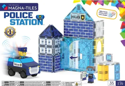 Productafbeelding van MAGNA-TILES Politiebureau - Een speelset met 35 onderdelen