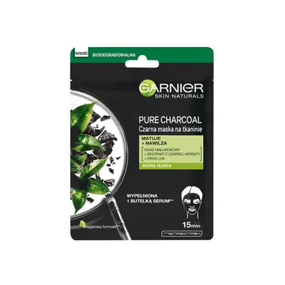Produktbild von Garnier Pure Charcoal Schwarzer Tee Mattierende Reinigungsmaske, 28g