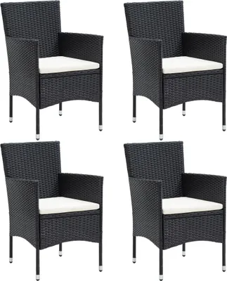 Immagine prodotto di vidaXL Garten-Essstühle 4 Stk. Poli Rattan Schwarz