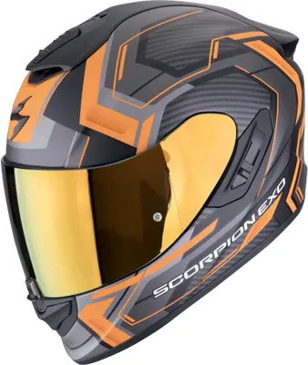 Image de Scorpion Exo-1400 Evo II Air Linart casque intégral noir mat / orange S