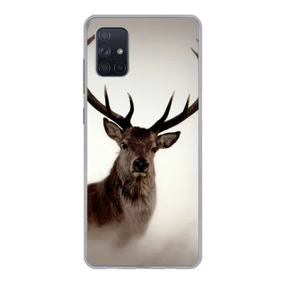 Produktbild von MuchoWow® Handyhülle Schutzhülle Hülle für Samsung Galaxy A71 Porträt - Hirsch - Geweih Silikon Softcase Handy Hülle - Kartenbesitzer
