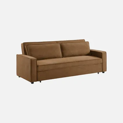 Immagine prodotto di sweeek - Divano letto a 3 posti con rivestimento in tessuto - Colore ruggine