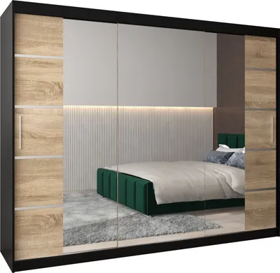 Produktbild von Kleiderschrank, Schiebetürenschrank Schlafzimmer, Schrank mit Spiegel VERONA 4 250 cm