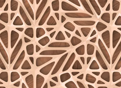 Produktbild von Holz Tapete in 3D Optik | Grafische Fototapete mit geometrischem Muster auf Holz in Beige Braun | Besondere Vlies Fotota
