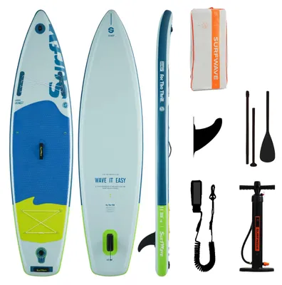 Obrázek produktu pro Nafukovací paddleboard (SUP) – 343 cm dlouhý, 84 cm široký. Protiskluzová EVA podložka. Součástí balení: pádlo, pumpa, bezpečnostní lanko. Batoh. Barva: 5021848