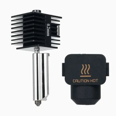 Produktbild von Hot-End-Kit, Extruder-Ersatzzubehoer, kompatibel mit Bambu Lab A1/A1mini 3D-Druckern, Hochtemperatur-0,2-mm-Duese aus gehaertetem Stahl mit Silikon-Abdecksocke