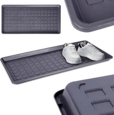 Produktbild von Vilde Fußmatte Schuhparkplatz Schuhmatte Schuhabtropfschale Schuhablage grau 70x35 cm