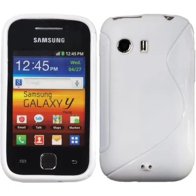 Produktbild von PhoneNatic Case kompatibel mit Samsung Galaxy Y - weiß Silikon Hülle S-Style + 2 Schutzfolien