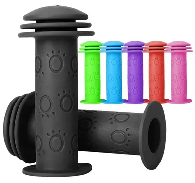 Obrázok produktu pre Riadidlá na bicykel, detské, 105 mm, TPR guma, čierna, s tlmením nárazov, vnútorný priemer 22 mm