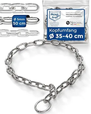 Zdjęcie produktu dla Obroża dla psów ze stali nierdzewnej z zabezpieczeniem – długość 35–40 cm