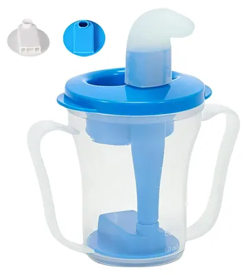 Image de Gobelet pour adultes souffrant de dysphagie, avec paille