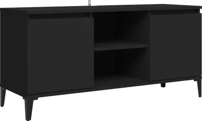Produktbild von vidaXL TV-Schrank mit Metallbeinen Schwarz 103,5x35x50 cm