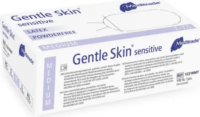 Produktbild von Meditrade Gentle Skin® sensitive Latex Einmalhandschuhe, 1 Packung = 100 Stück