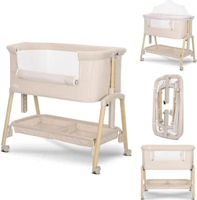Obrázek produktu pro Lorelli Millie 2v1 přístavná postýlka co-sleeper – 7 výšek, sklopná síťka, anti-reflux, kolečka s brzdou, matrace+moskytiéra