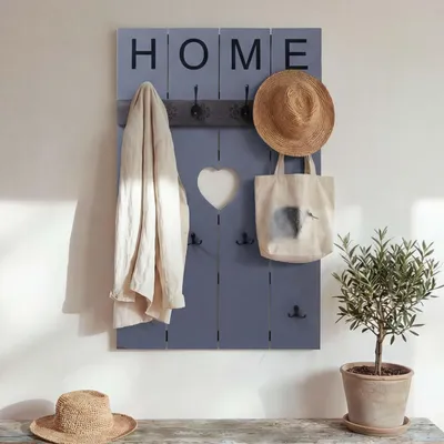 Immagine prodotto di Armadio a muro HWC-C89 Home, Armadio a pannello, Shabby-Look Vintage, 8 Ganci 91x60cm ~ grau-blau
