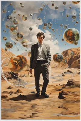 Produktbild von Wallario Wandbild Reflektionen der Zeit, Größe: 61 x 91,50 cm, Poster mit weißem Aluminiumrahmen