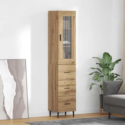 Zdjęcie produktu dla vidaXL Highboard Artisan dąb 34,5 x 34 x 180 cm Materiał drewnopochodny