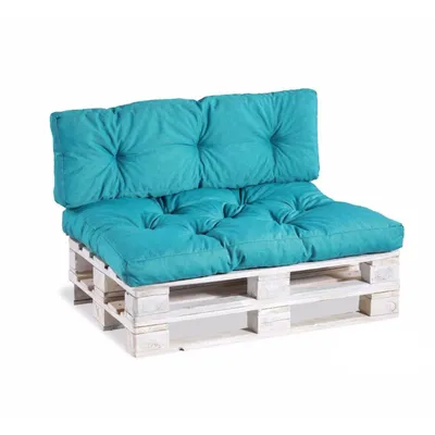Image de Coussins de palette, coussins de canapé de jardin, coussins matelassés remplis de mousse de Poulirette granulée, nombreuses couleurs et tailles PPI (Coussin d'assise 120x40, matelassé bleu ciel)