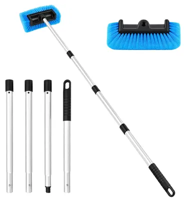 Produktbild von Autowaschbürste Autowaschbürste Fahrzeugbürste - Teleskop - 157 cm - Weiche Borsten - Gebogener Bürstenkopf