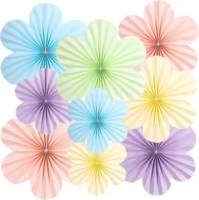 Image de Serviettes en papier pastel - Décoration de fête - 9 pièces - Motifs multicolores