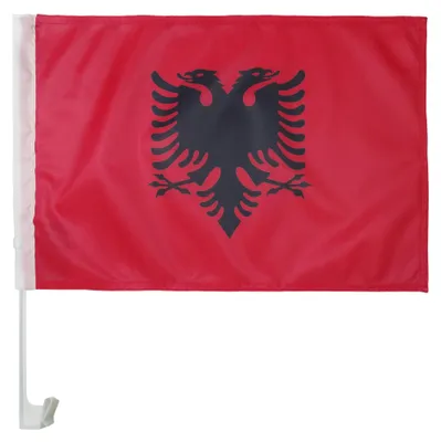 Produktbild von Autofahne Albanien 45x30 cm mit Saugnapf, Mesh-Polyester, Fahne Albanien