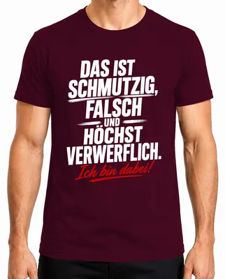 Immagine prodotto di Maglietta da uomo "Schmutzig Falsch Hoechst Verwerflich", colore bordeaux, taglia L
